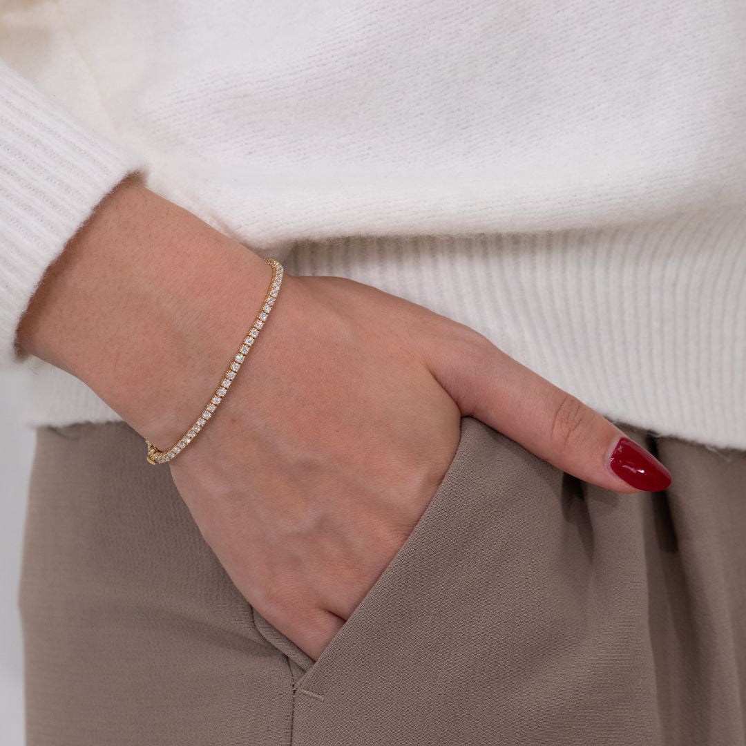 2.25ct Lab Diamond Yellow Gold Tennis Bracelet in 14k yellow gold