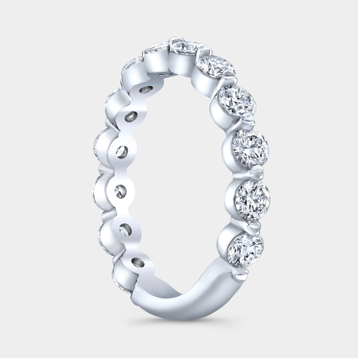 1.25ct Round Diamond Floating Diana Single Prong White Gold Wedding Band