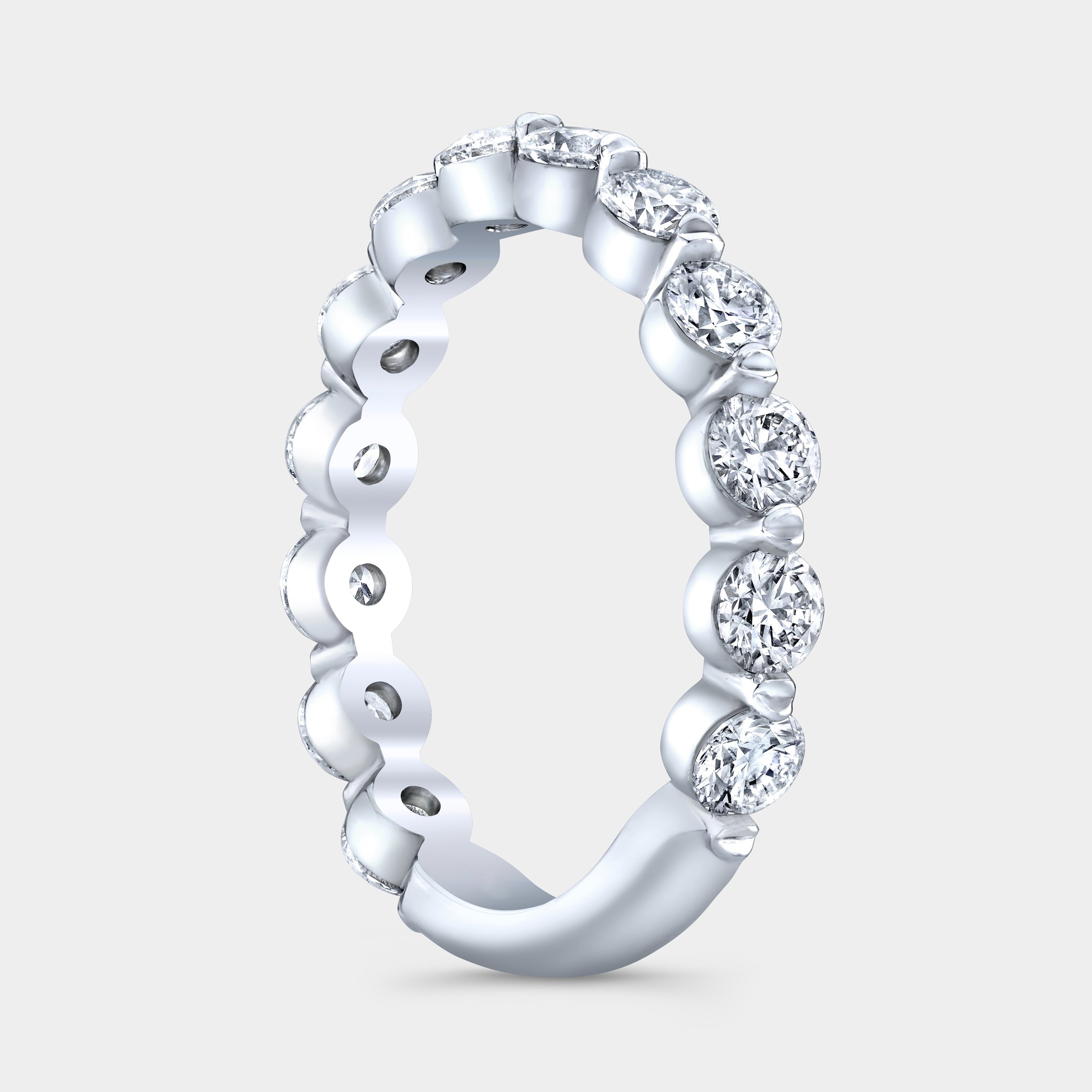 1.25ct Round Diamond Floating Diana Single Prong White Gold Wedding Band