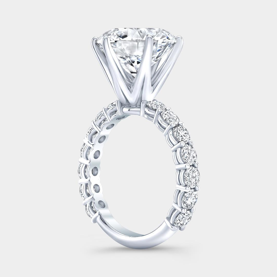 7ct Round Diamond Double Gallery Platinum Engagement Ring