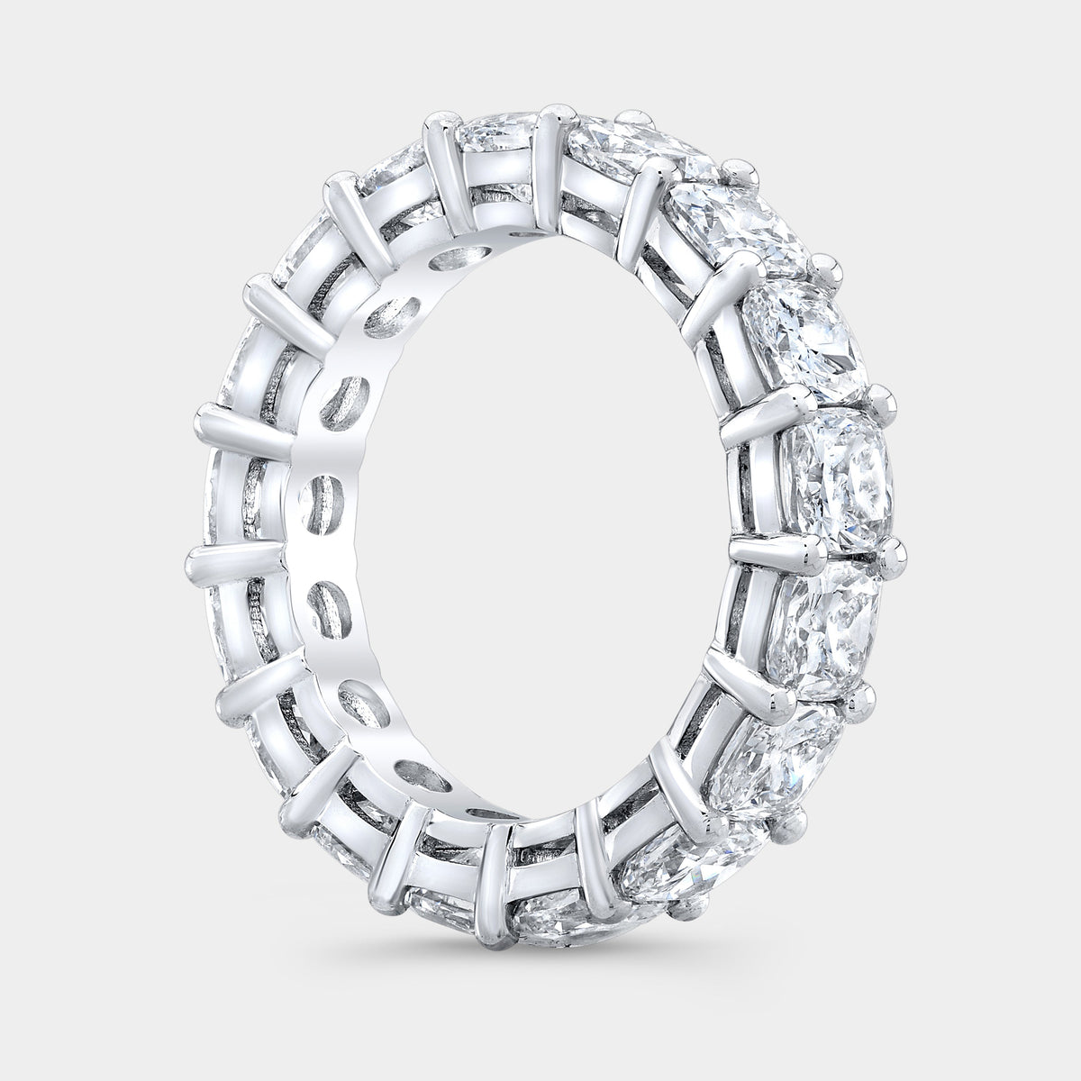 5.50ct Cushion Diamond Platinum Eternity Band