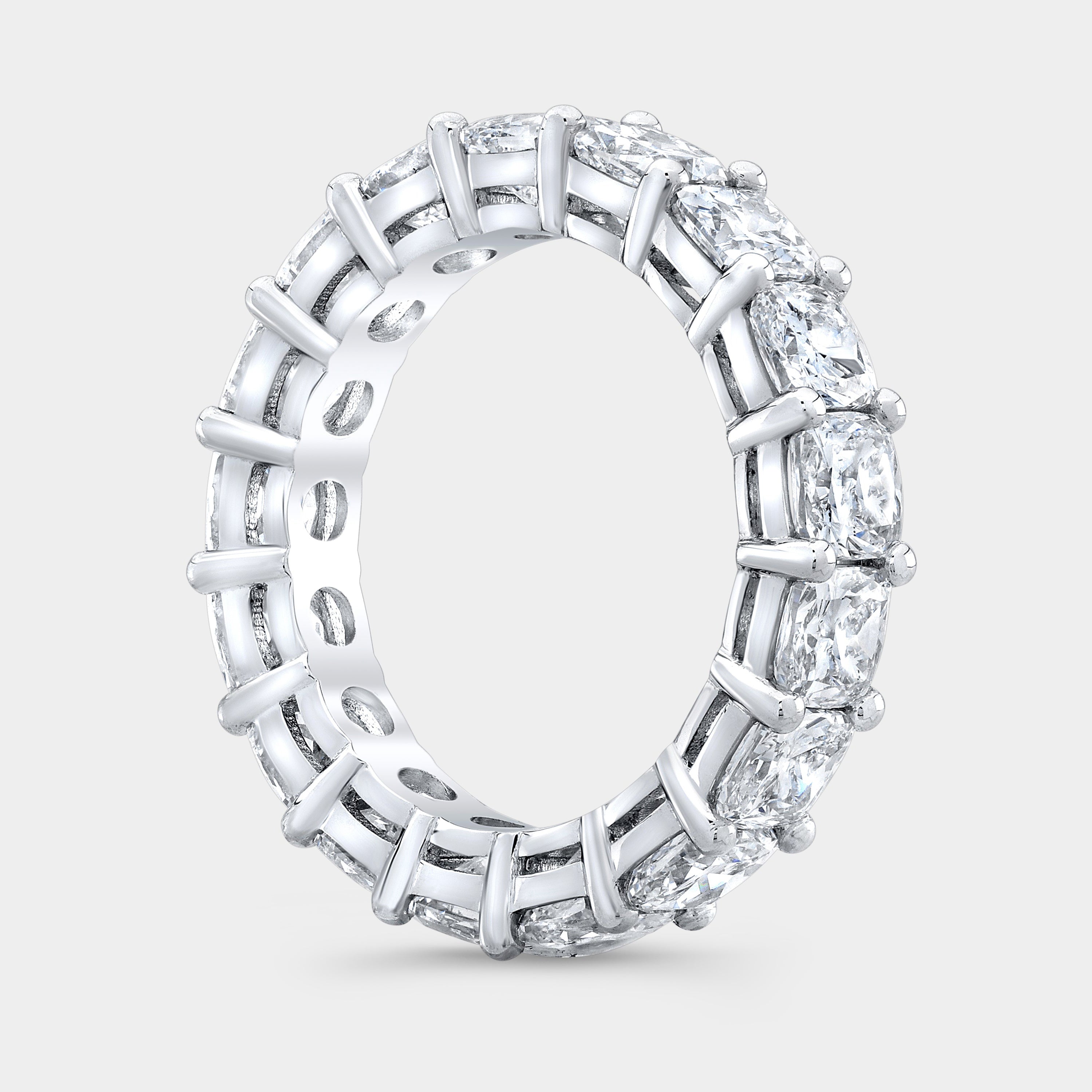5.50ct Cushion Diamond Platinum Eternity Band
