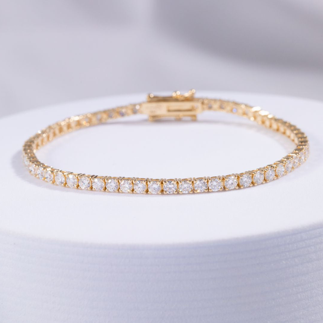 3.70ct Lab Diamond Yellow Gold Tennis Bracelet in 14k yellow gold