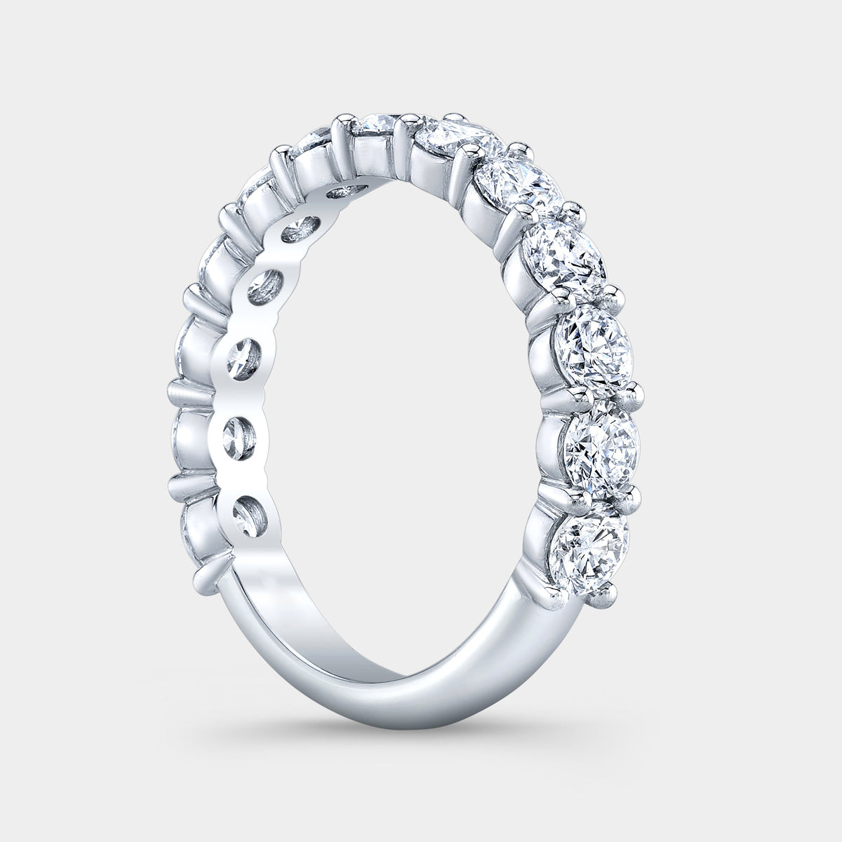 2.25ct Round Diamond Extra Low Profile Sophia  3/4 Way Platinum Wedding Band