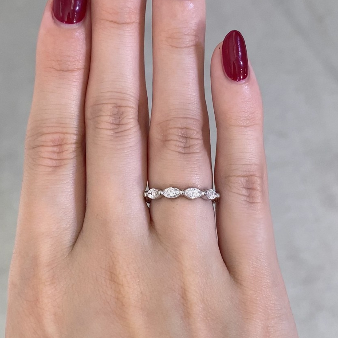 1.50ct Marquise Diamond Shared Prong Eternity Band in Platinum