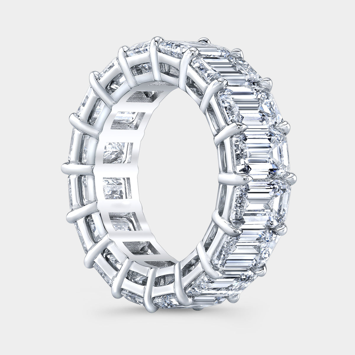 13ct Emerald Diamond Platinum Eternity Band