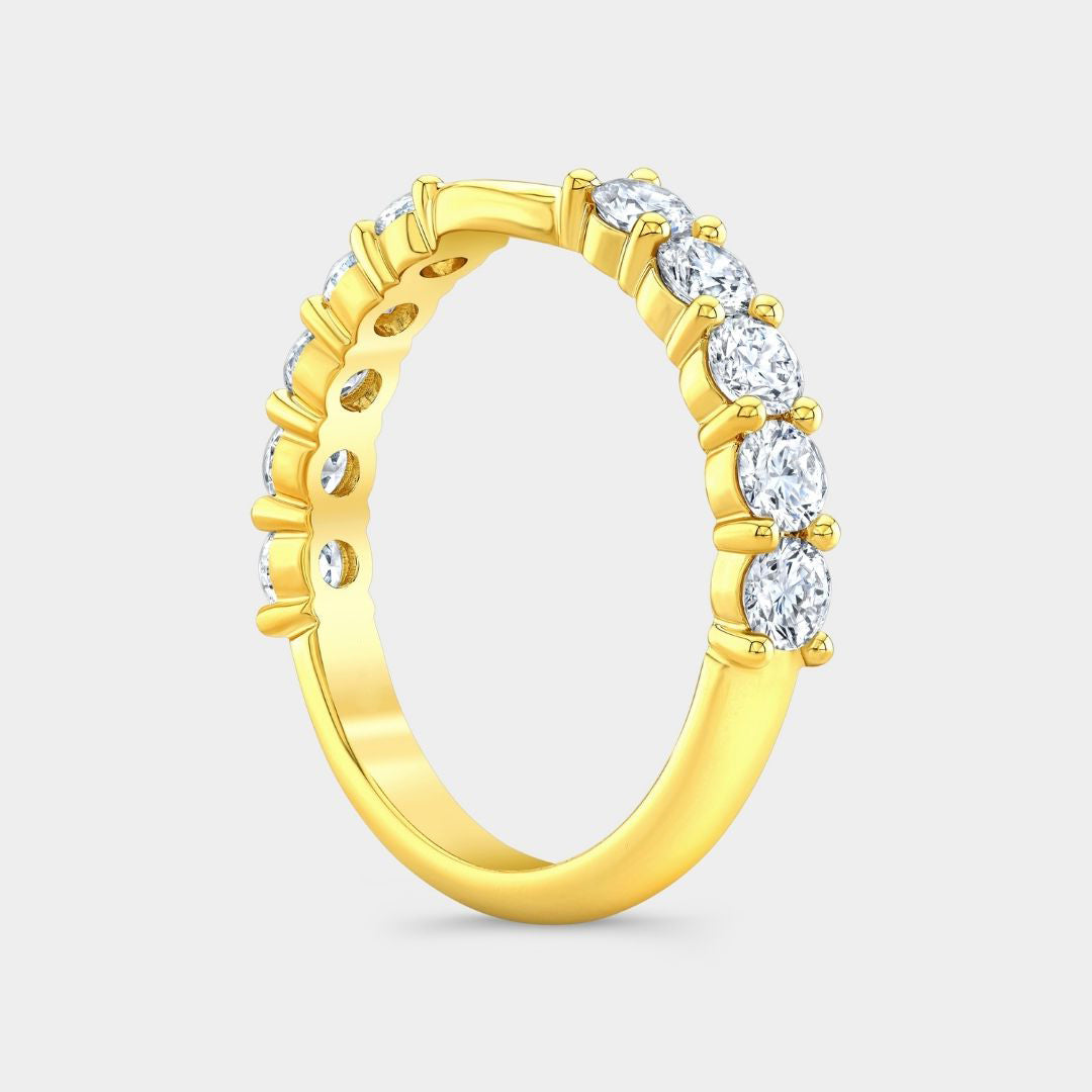 1ct Sophia Contour Lab Grown Round Diamond 2.80mm Yellow Gold Wedding Band in 14k yellow gold