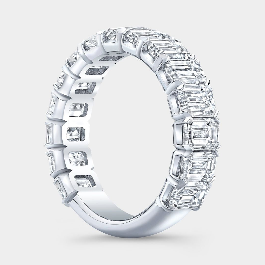 6ct Emerald Cut Diamond Chloe  5.20mm Platinum Wedding Band