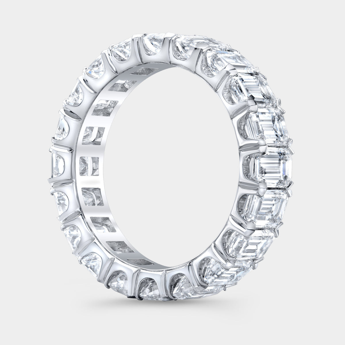 5ct Emerald Diamond Chloe Platinum Eternity Band