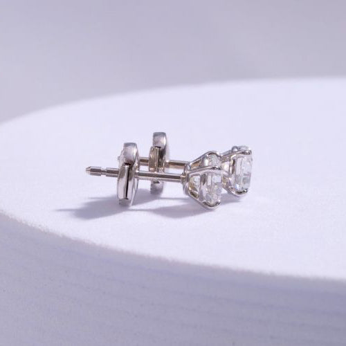1.0ctw Lab Grown Round Diamond Stud Earrings in 14k white gold