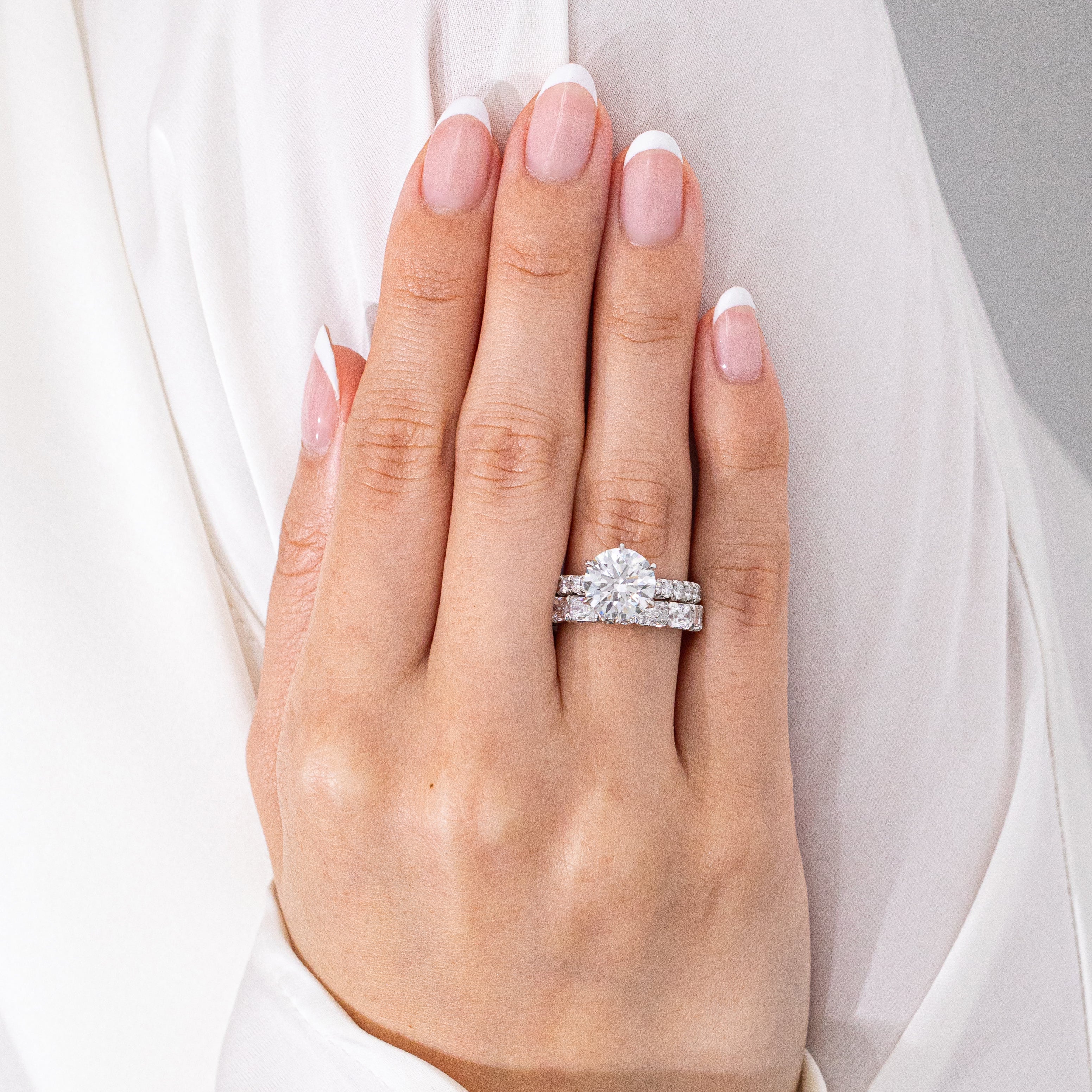 2.50ct Radiant Diamond East West Chloe 3.40mm Platinum Wedding Band