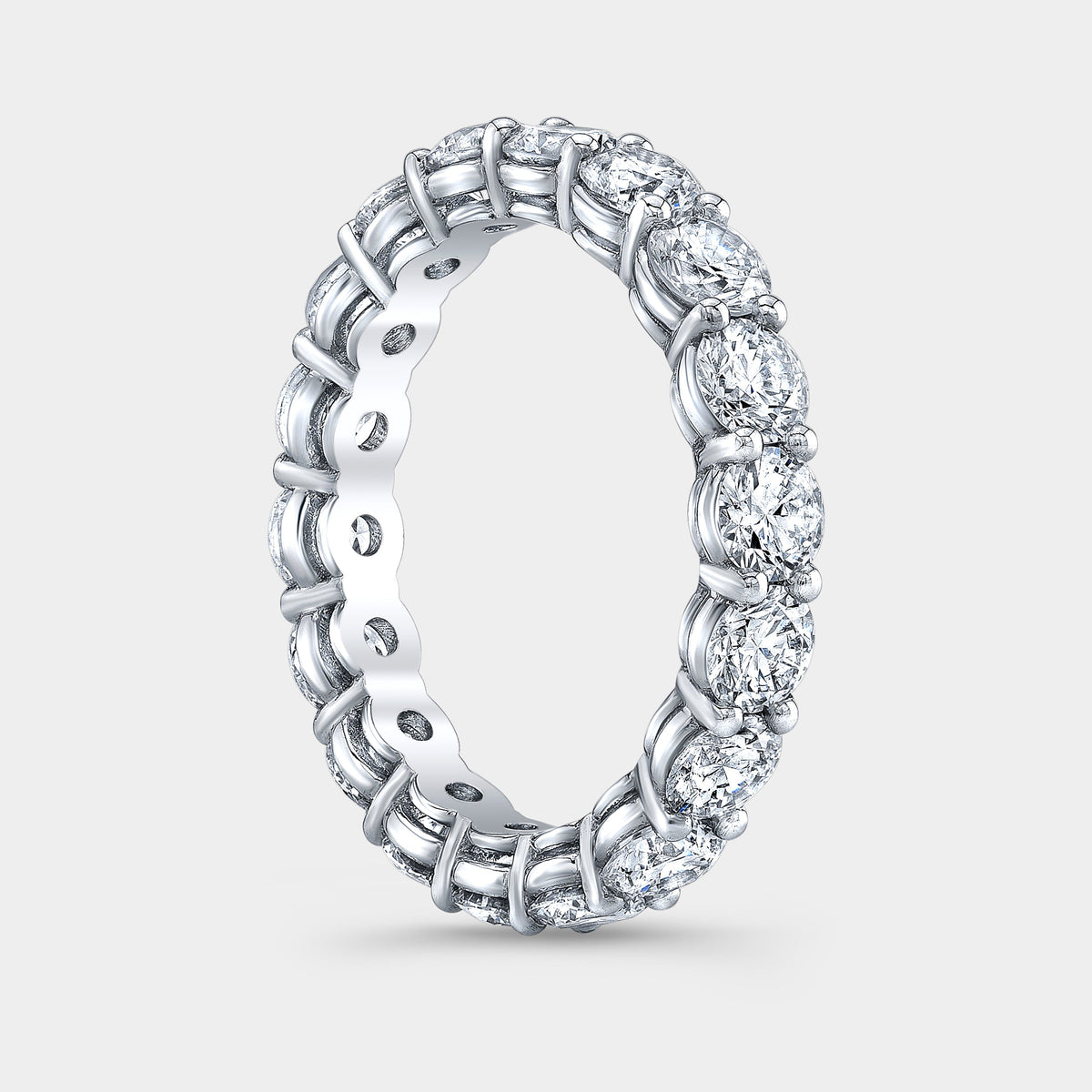 3ct Round Diamond Double Gallery Platinum Wedding Band