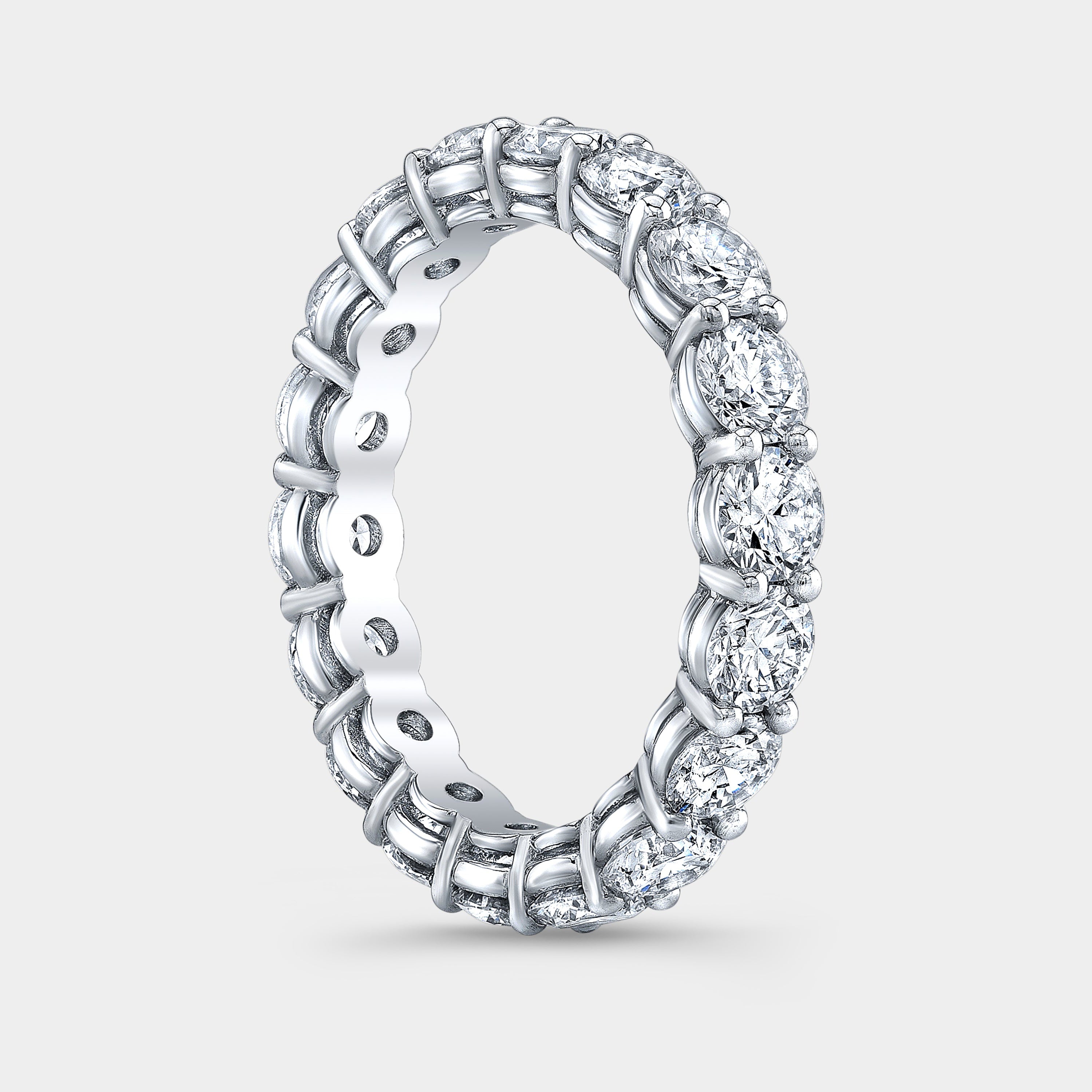 3ct Round Diamond Double Gallery Platinum Wedding Band