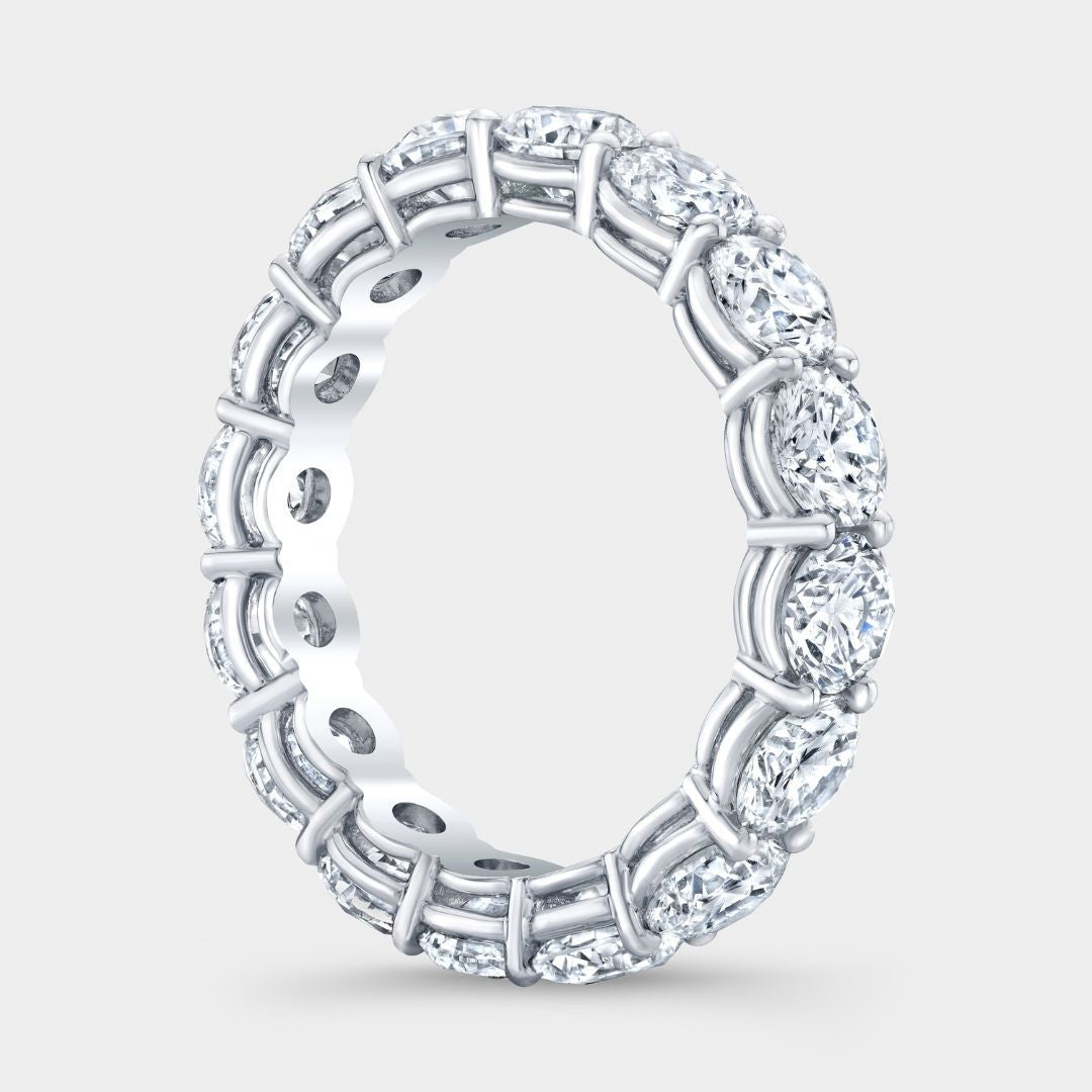 4ct Round Diamond 4.0mm Double Gallery Platinum Eternity Band