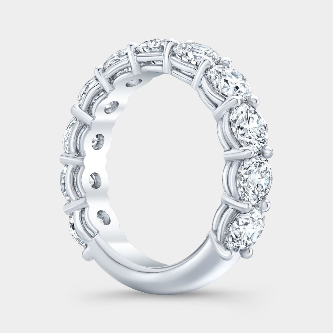 3.5ct Round Diamond 4.50mm Double Gallery Platinum Anniversary Band