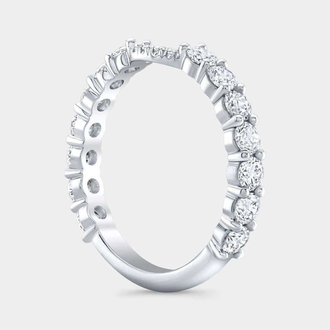 1ct Sophia Contour Lab Grown Round Diamond Bar 2.40mm Platinum Wedding Band