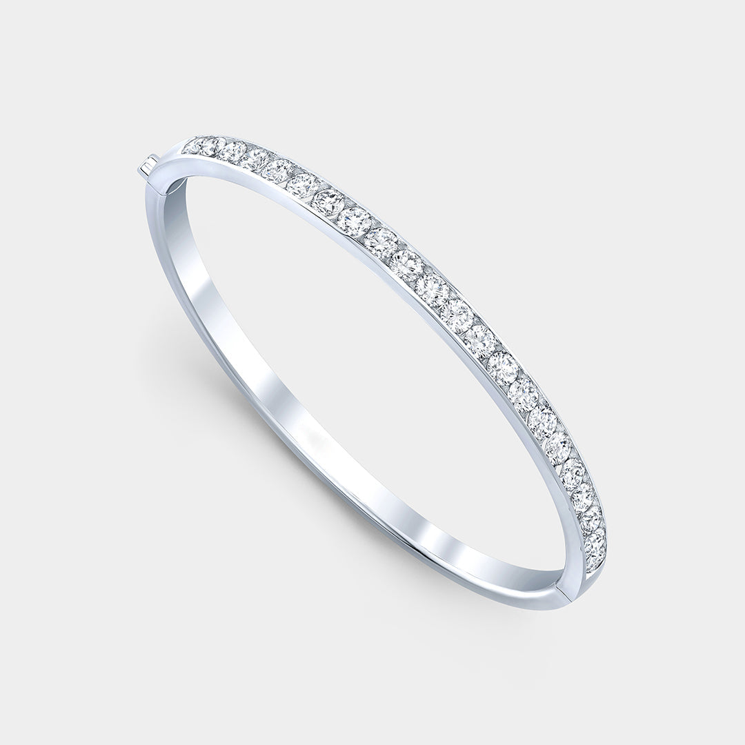 3.5ct Lab Grown Round Diamond Platinum Channel Set Bangle