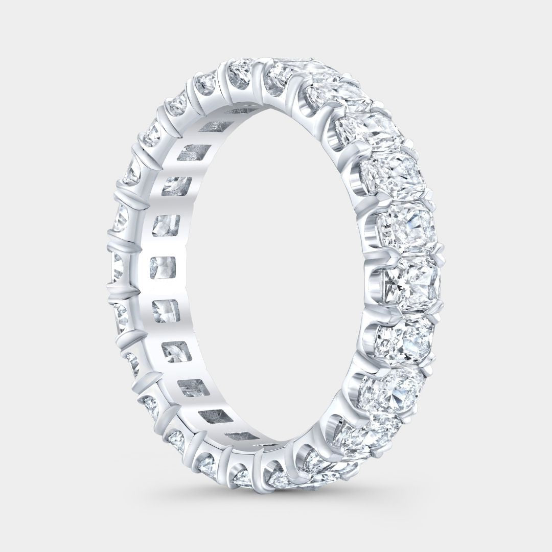 3.25ct Radiant Diamond Chloe 3.80mm Eternity Platinum Wedding Band