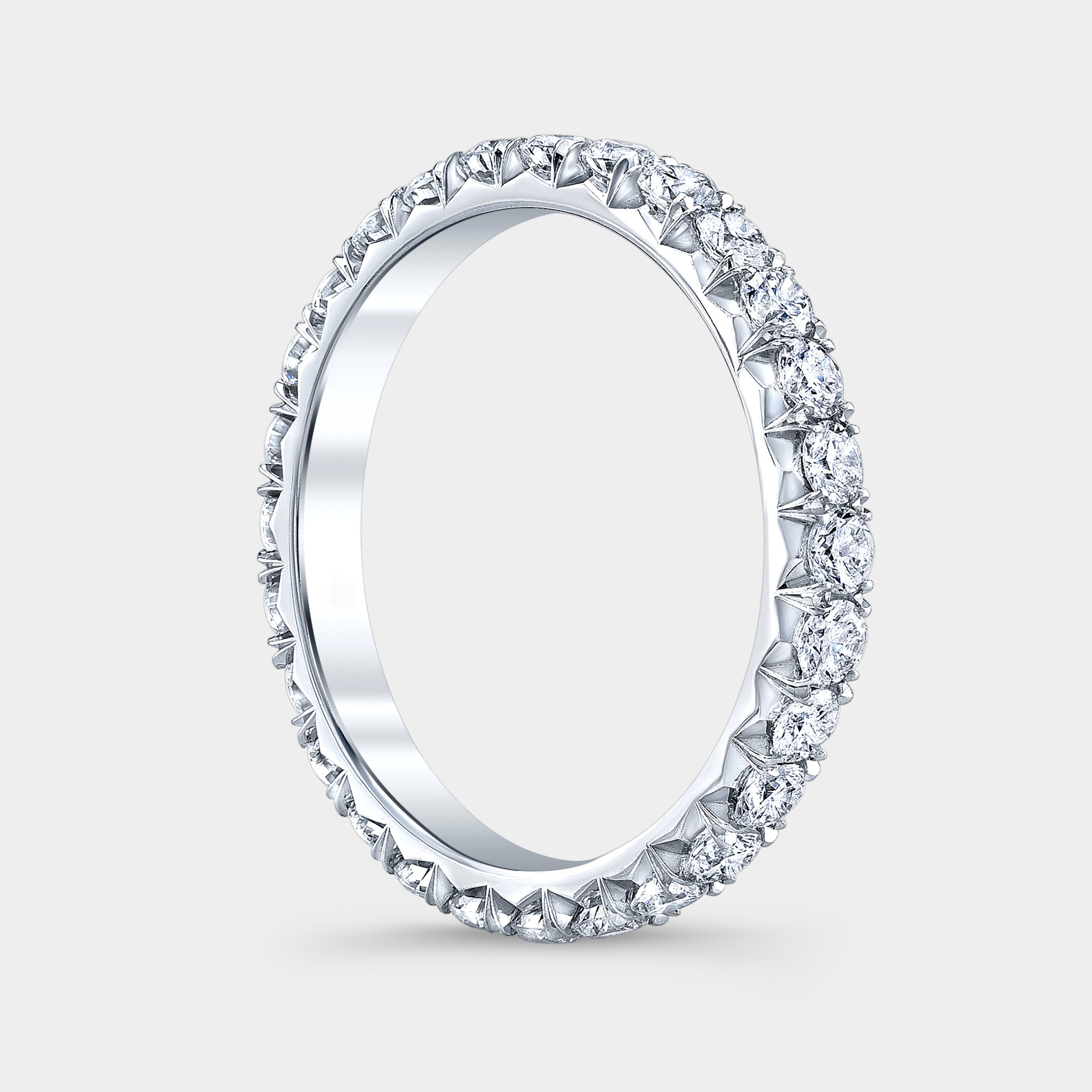 1ct French Pave Diamond Eternity Platinum Wedding Band