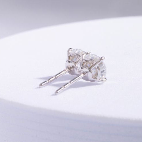 1.5ctw Lab Grown Round Diamond Stud Earrings in 14k white gold
