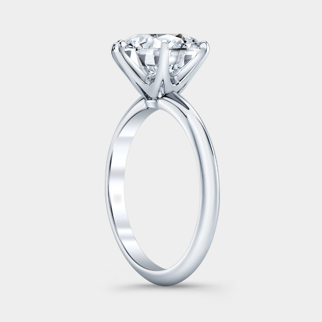 4.08ct Lab Grown Round Diamond The London Knife Edge Solitaire Platinum Engagement Ring
