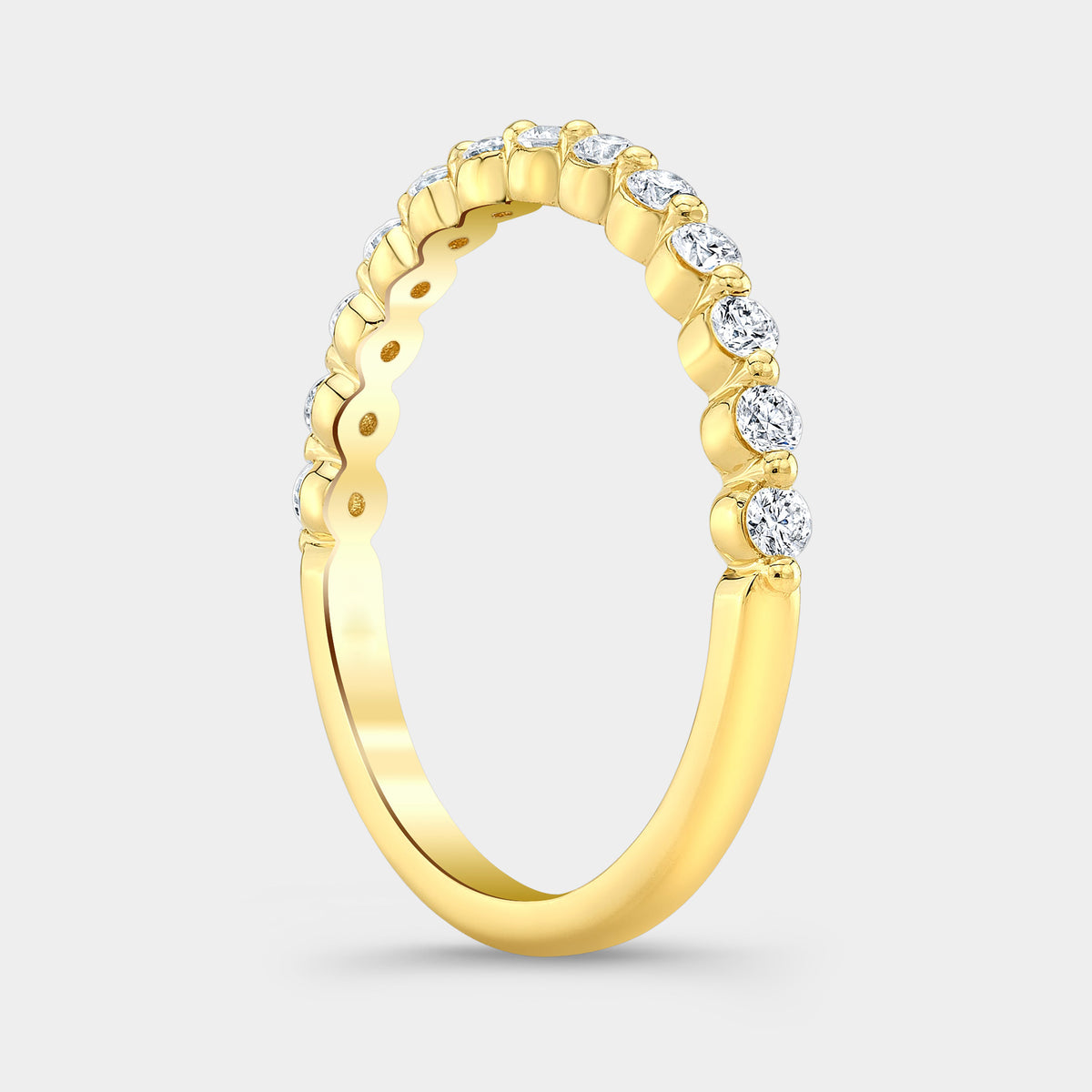0.25ct Round Diamond Petite Diana Yellow Gold Diamond Band in 14k Yellow Gold