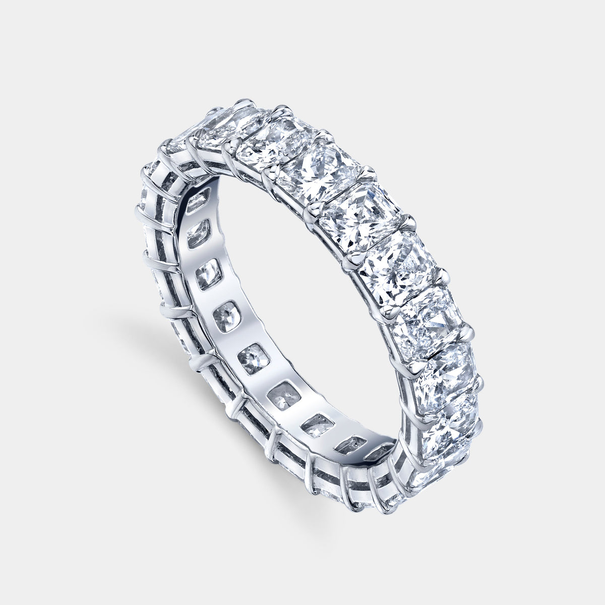 4ct Radiant Diamond Petite Platinum Eternity Band