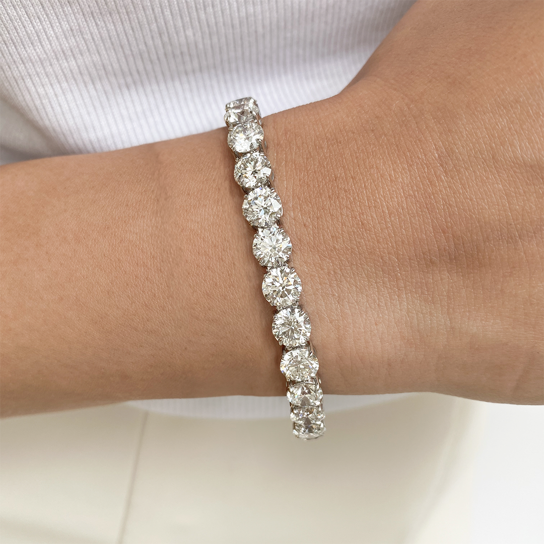 20ct Round Diamond White Gold Tennis Bracelet