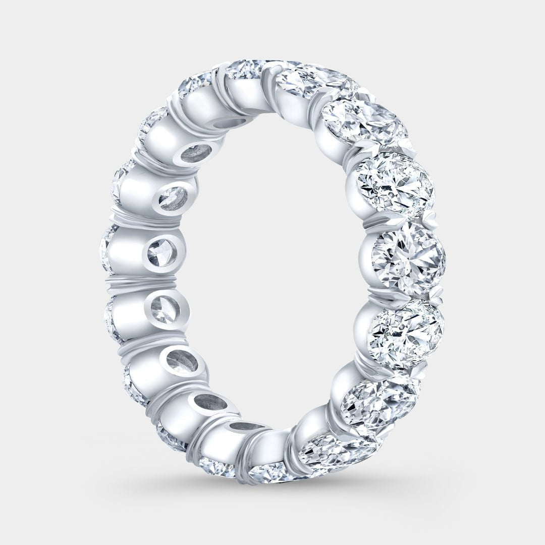 4.25ct Victoria Oval Diamond 5.25mm Platinum Eternity Wedding Band