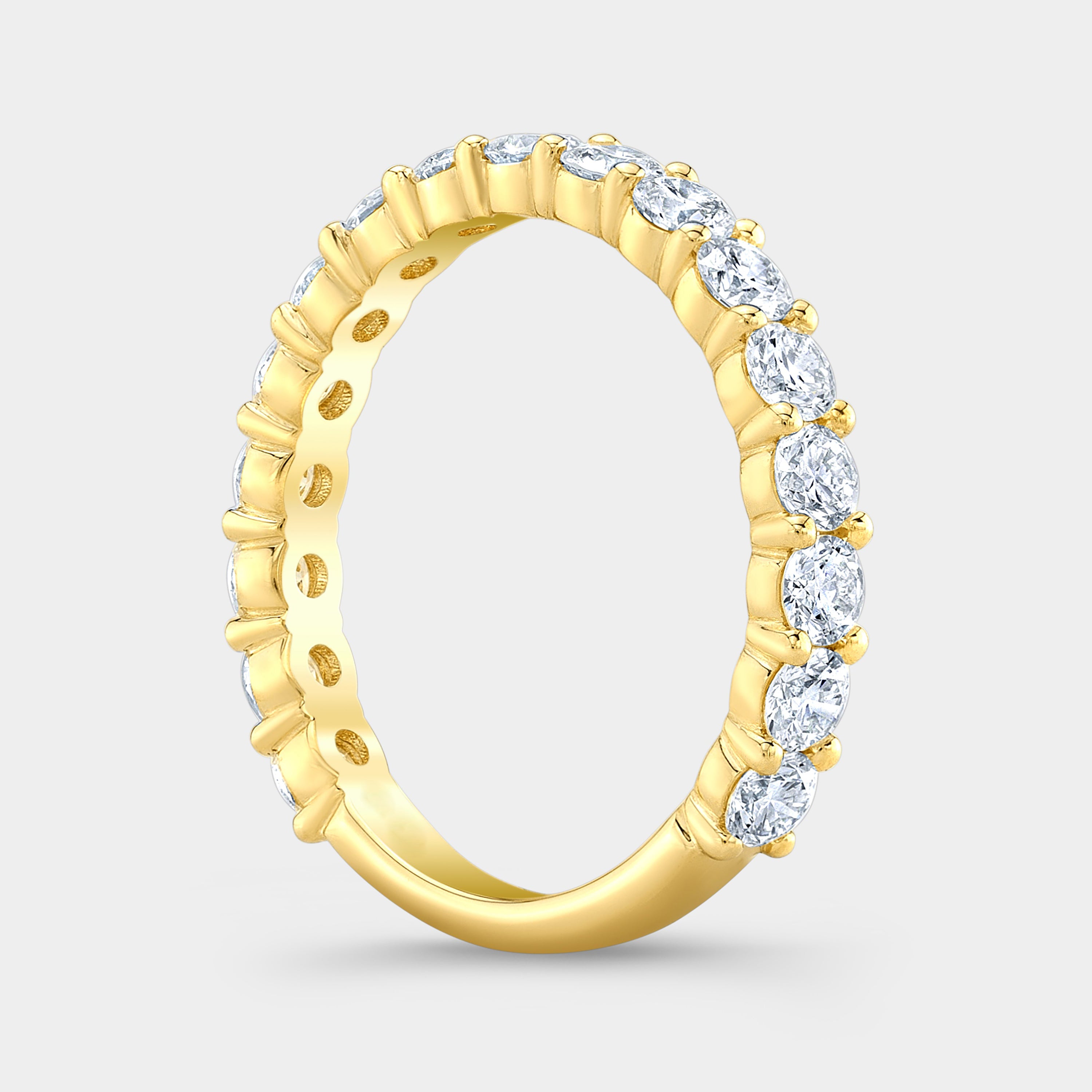 1.25ct Round Diamond Extra Low Profile Sophia 3/4 Way Yellow Wedding Band in 14k Yellow Gold