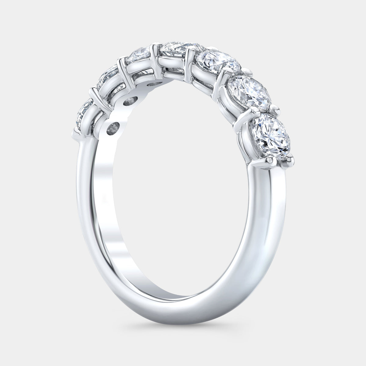 1.25ct Round Diamond 7 Stone Platinum Wedding Band