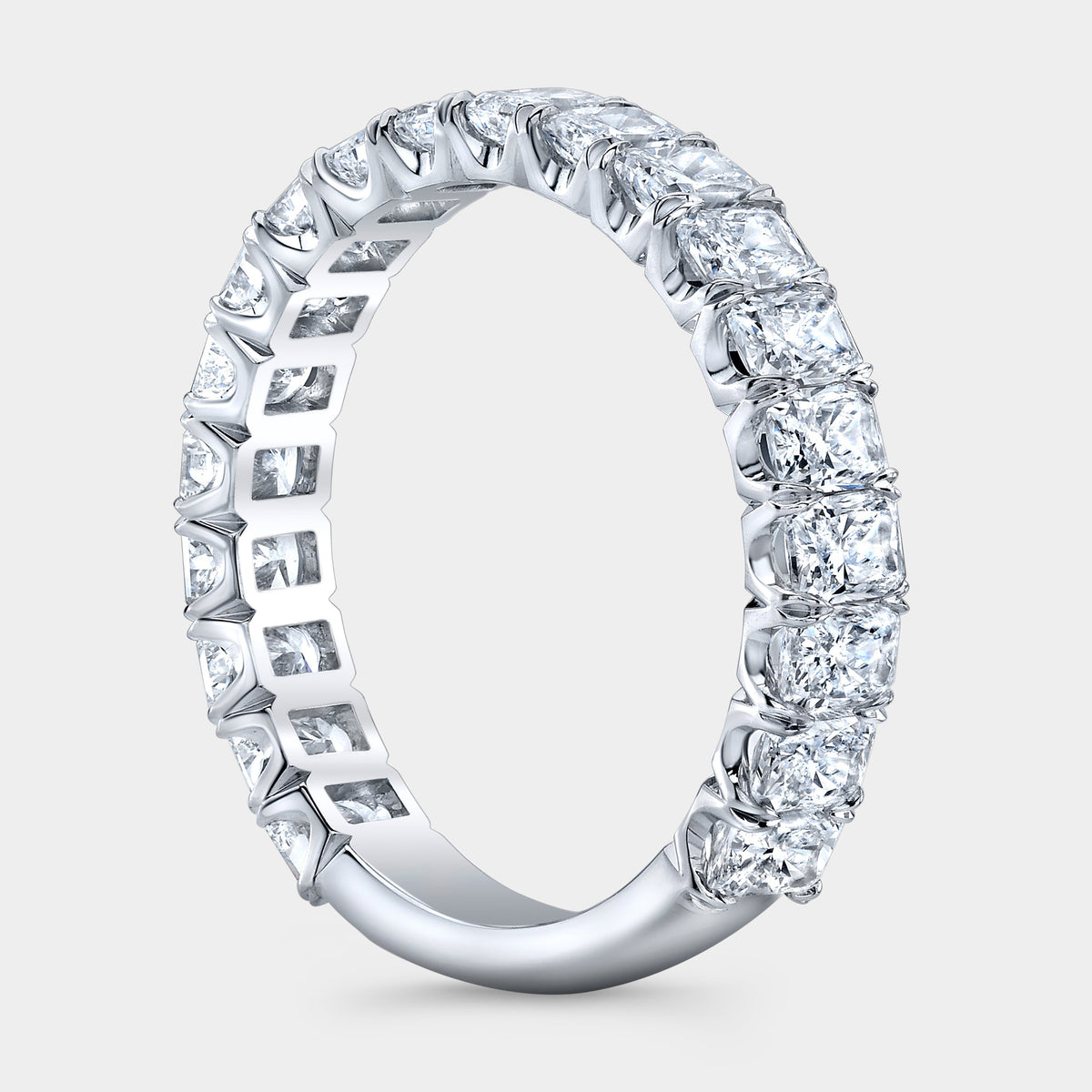 3ct Radiant Diamond White Gold Wedding Band in 14k White Gold