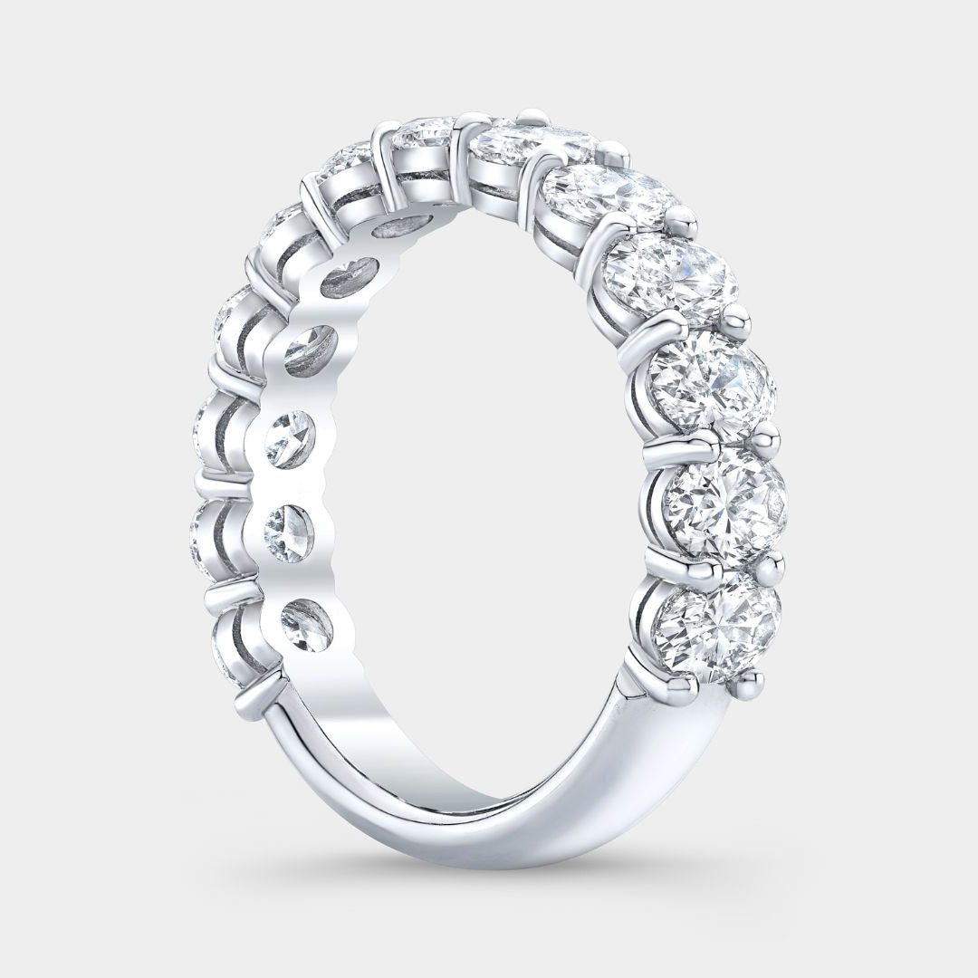 3.50ct Oval Diamond 5.0mm Double Gallery Platinum Anniversary Band