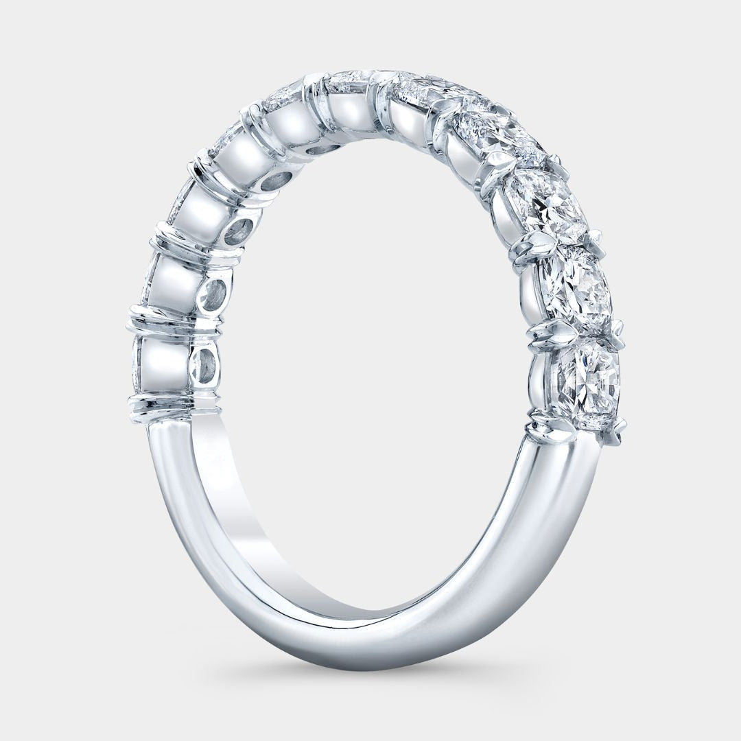 1.50ct Cushion Diamond Victoria 1/2 Way Platinum Wedding Band