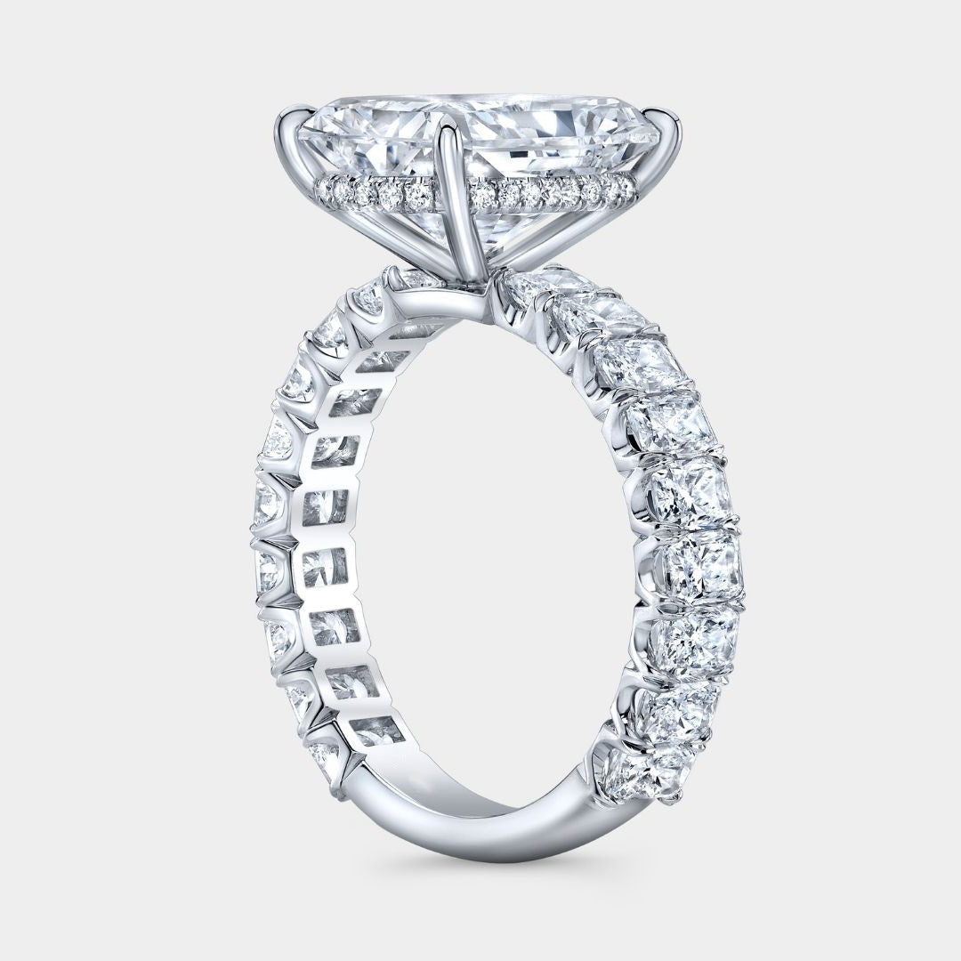 4.06ct Lab Grown Radiant Diamond Platinum Engagement Ring