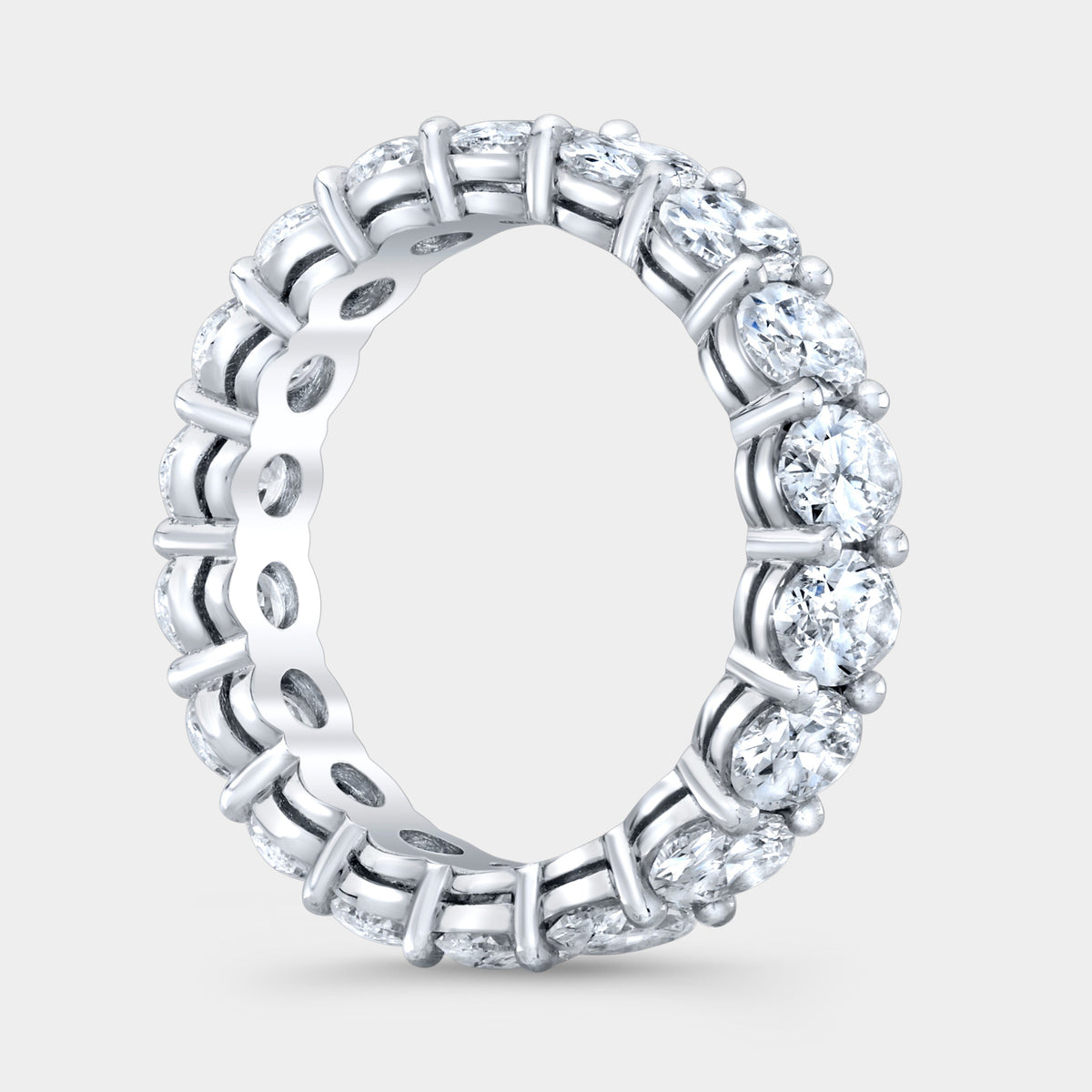 3.75ct Oval Diamond Platinum Eternity Band