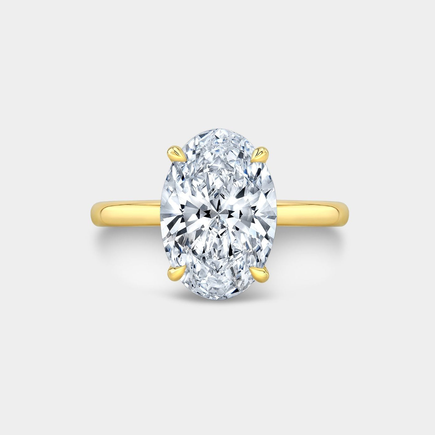 3.60ct The Hailey Lab Grown Oval Diamond Solitaire Yellow Gold Engagement Ring in 14k yellow gold