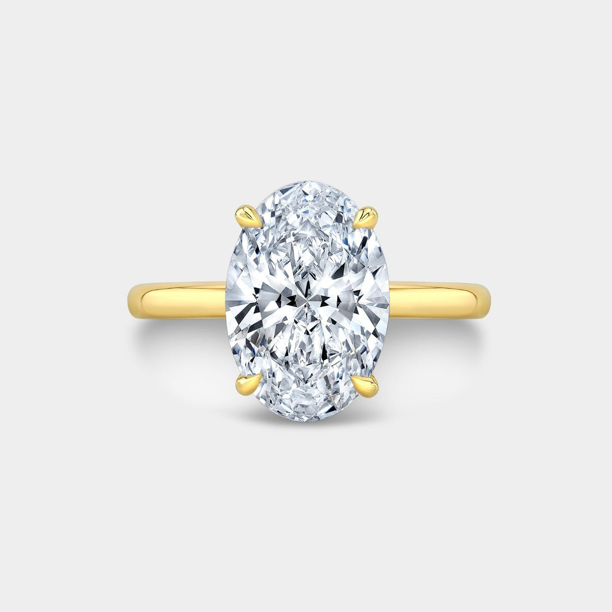3.60ct The Hailey Lab Grown Oval Diamond Solitaire Yellow Gold Engagement Ring in 14k yellow gold