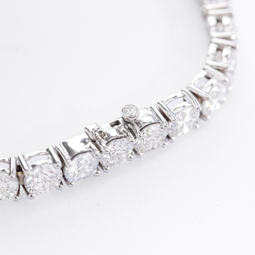 12.25ct Round Lab Grown Diamond White Gold Bracelet in 14k White Gold - 12.25ct Lab Grown