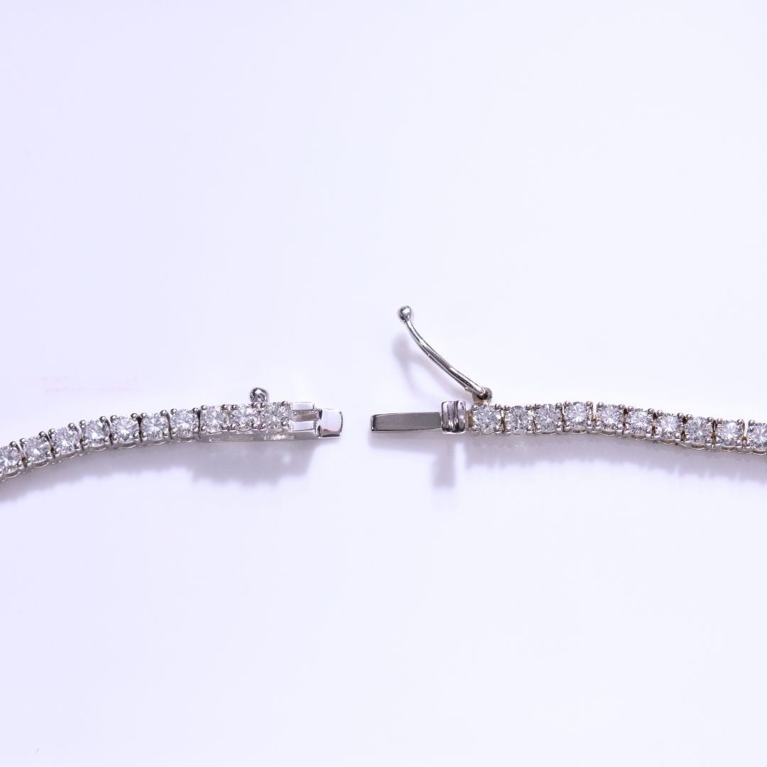 11.50ct Graduating Lab Diamond Tennis Necklace in 14k white gold - 11.50ct Lab Grown