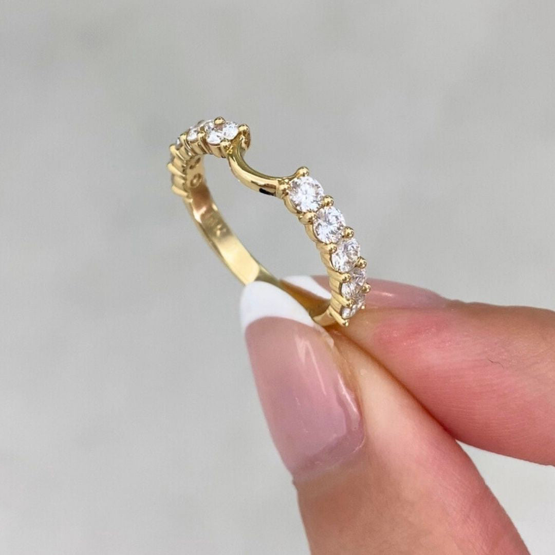 1ct Sophia Contour Lab Grown Round Diamond 2.80mm Yellow Gold Wedding Band in 14k yellow gold