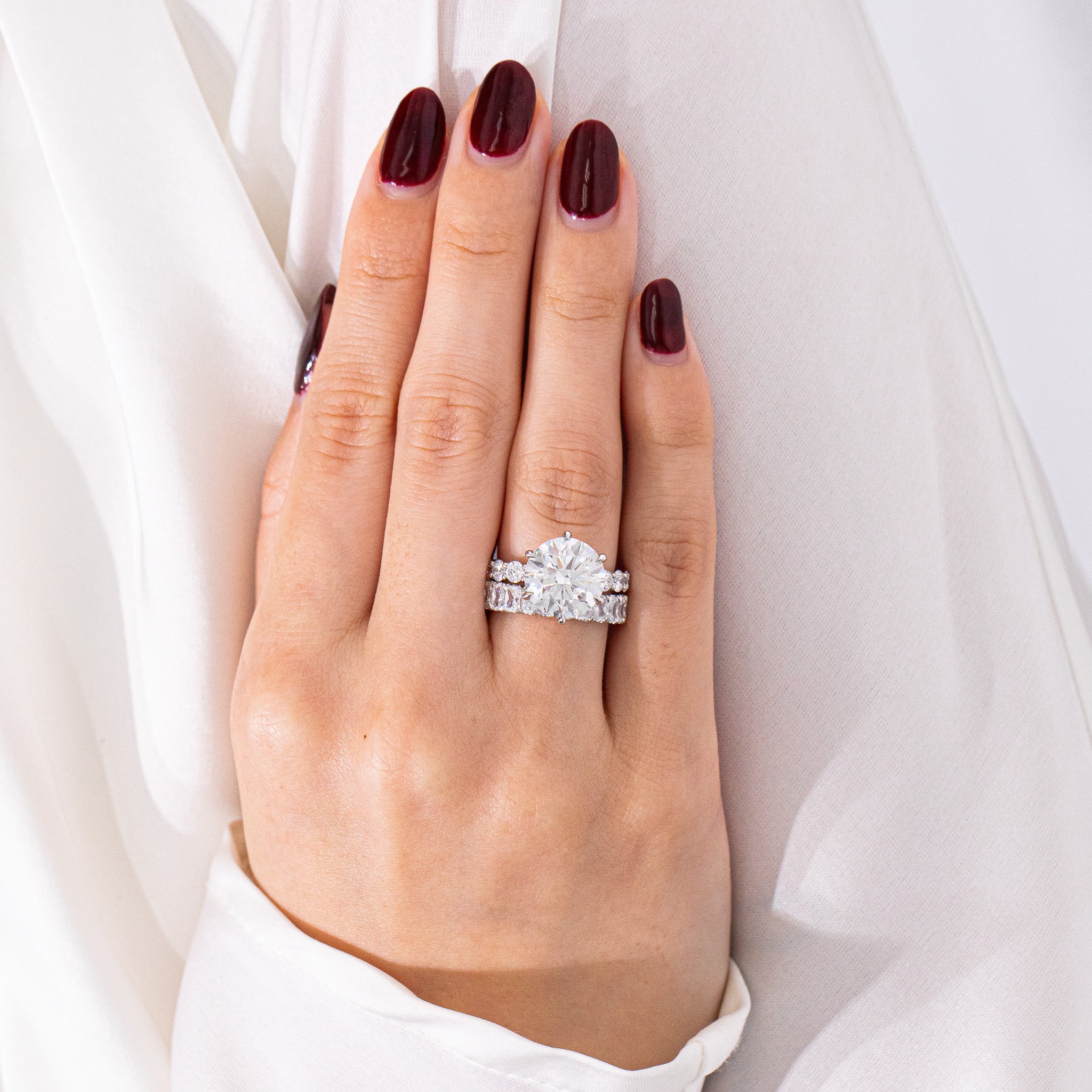 3.25ct Radiant Diamond Chloe 3.80mm Eternity Platinum Wedding Band