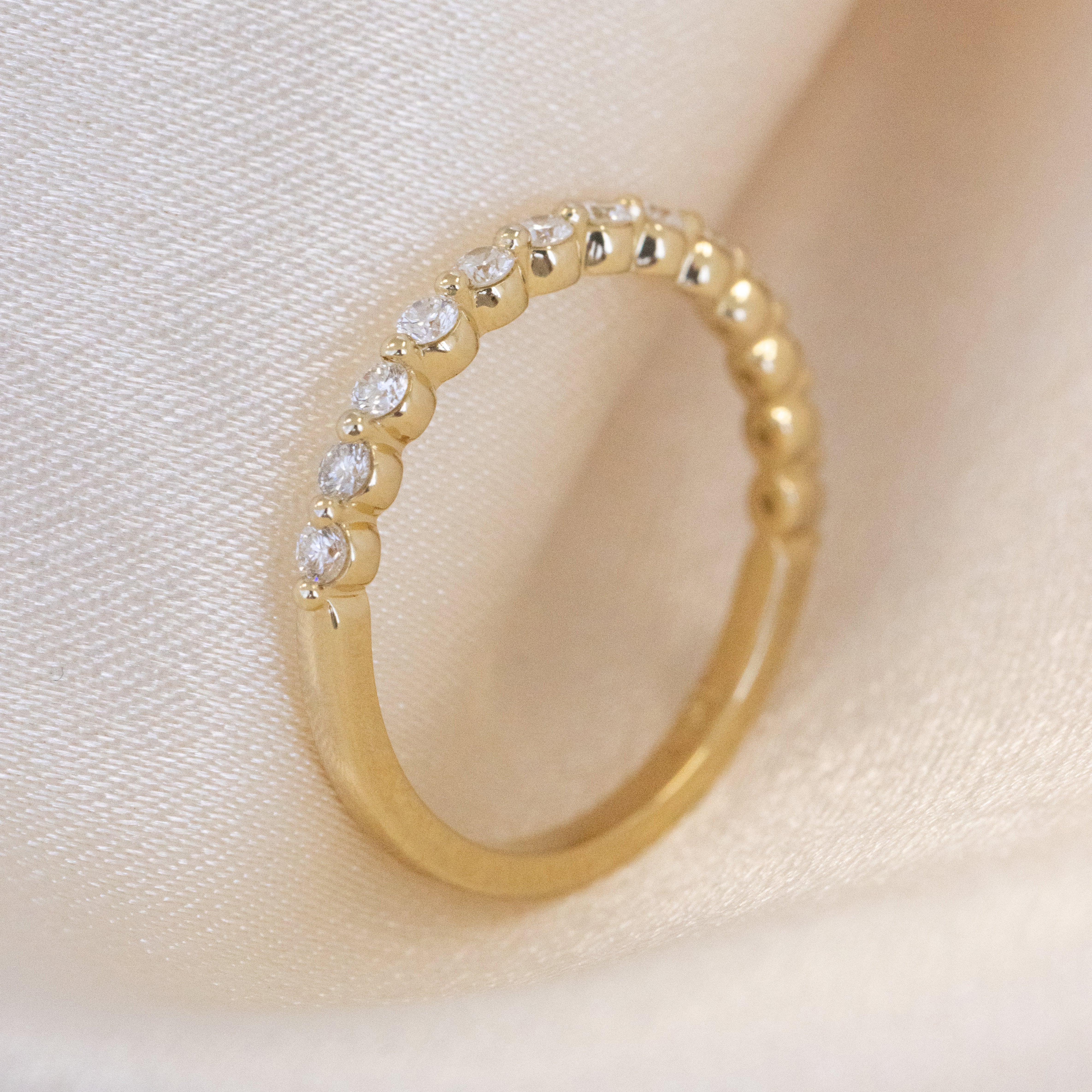 0.25ct Round Diamond Petite Diana Yellow Gold Diamond Band in 14k Yellow Gold - 0.25ct Natural