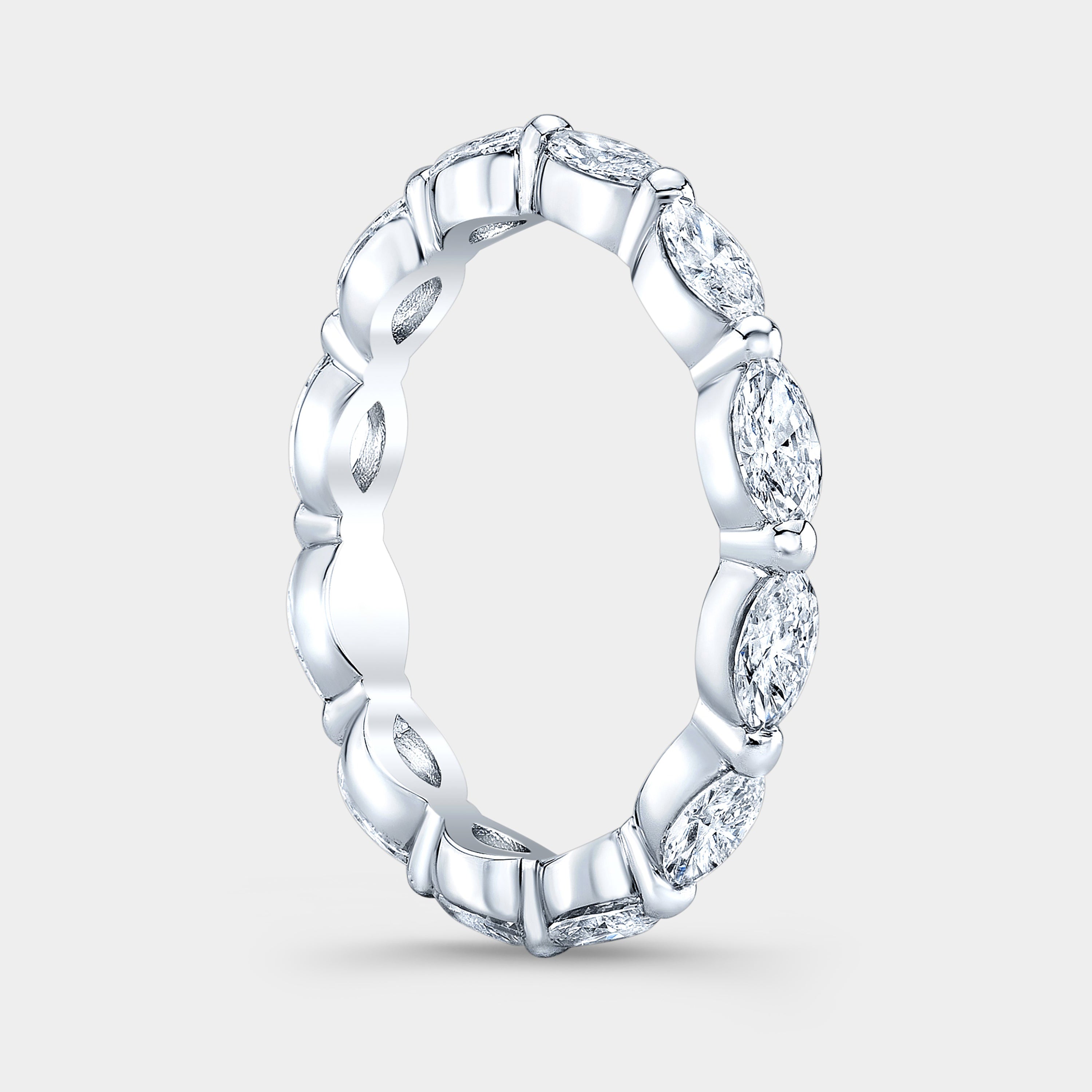 1.50ct Marquise Diamond Shared Prong Eternity Band in Platinum - 1.50ct Lab Grown