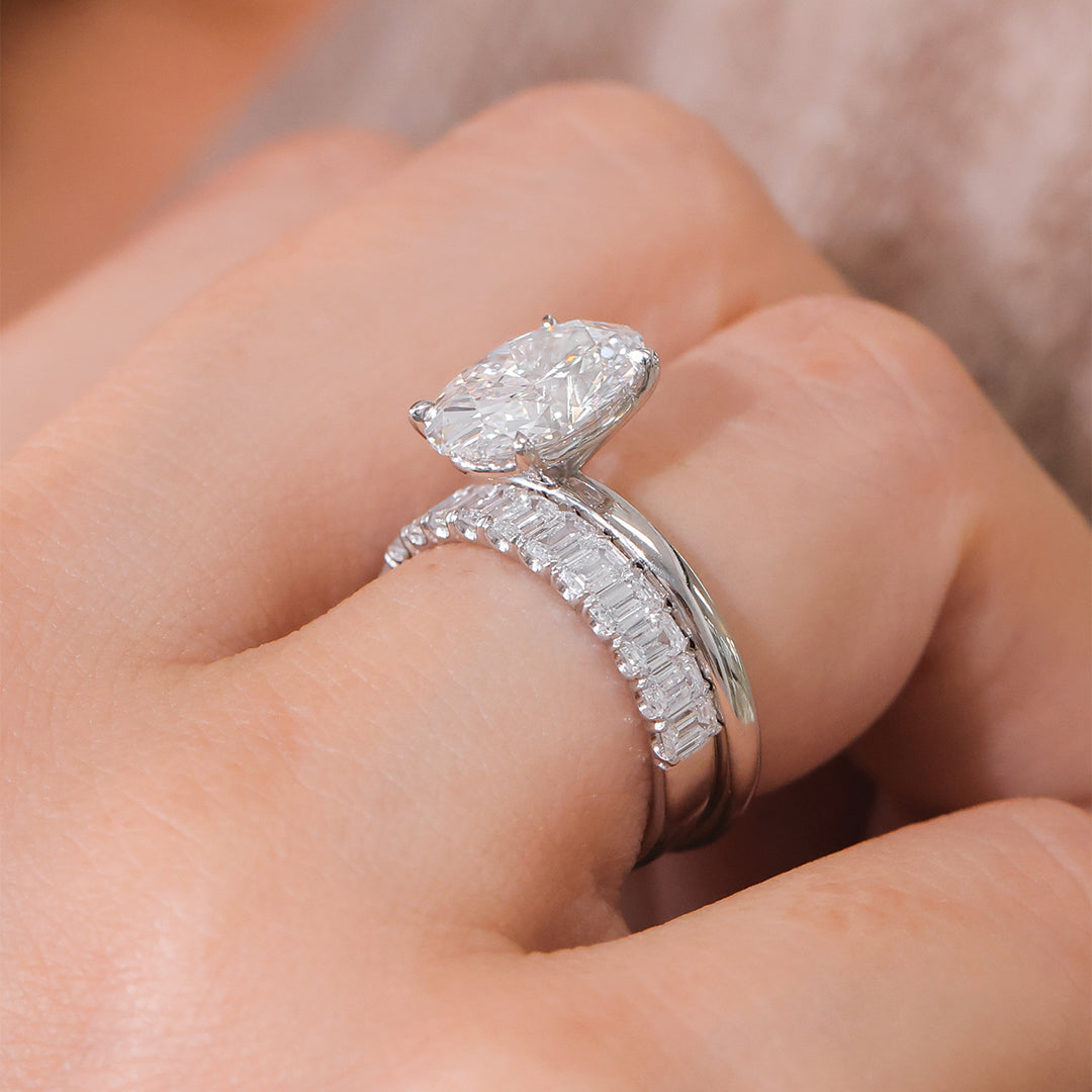 Chloe 1.50ct Petite Emerald Diamond 1/2 Way White Gold Band in 18K White Gold