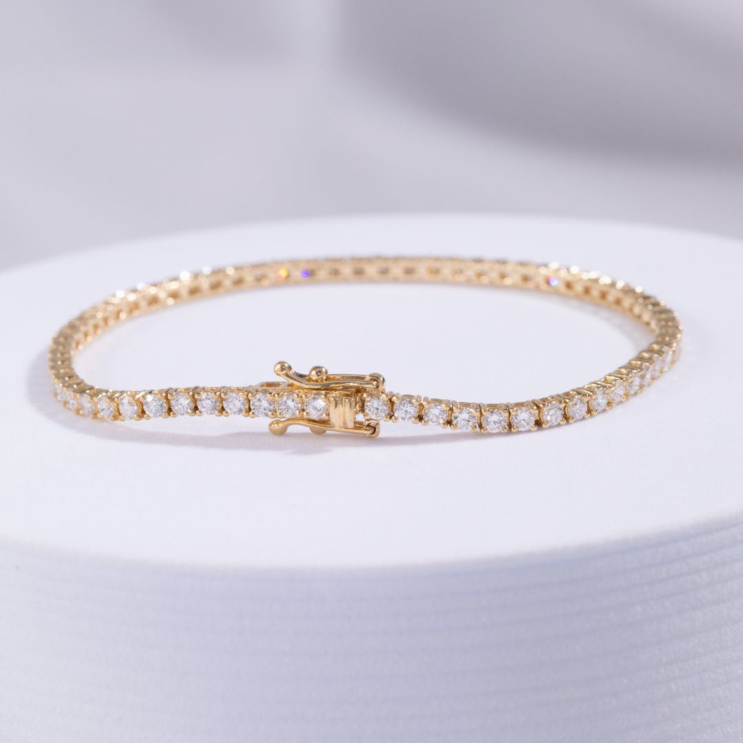 2.25ct Lab Diamond Yellow Gold Tennis Bracelet in 14k yellow gold - 2.25ct Lab Grown