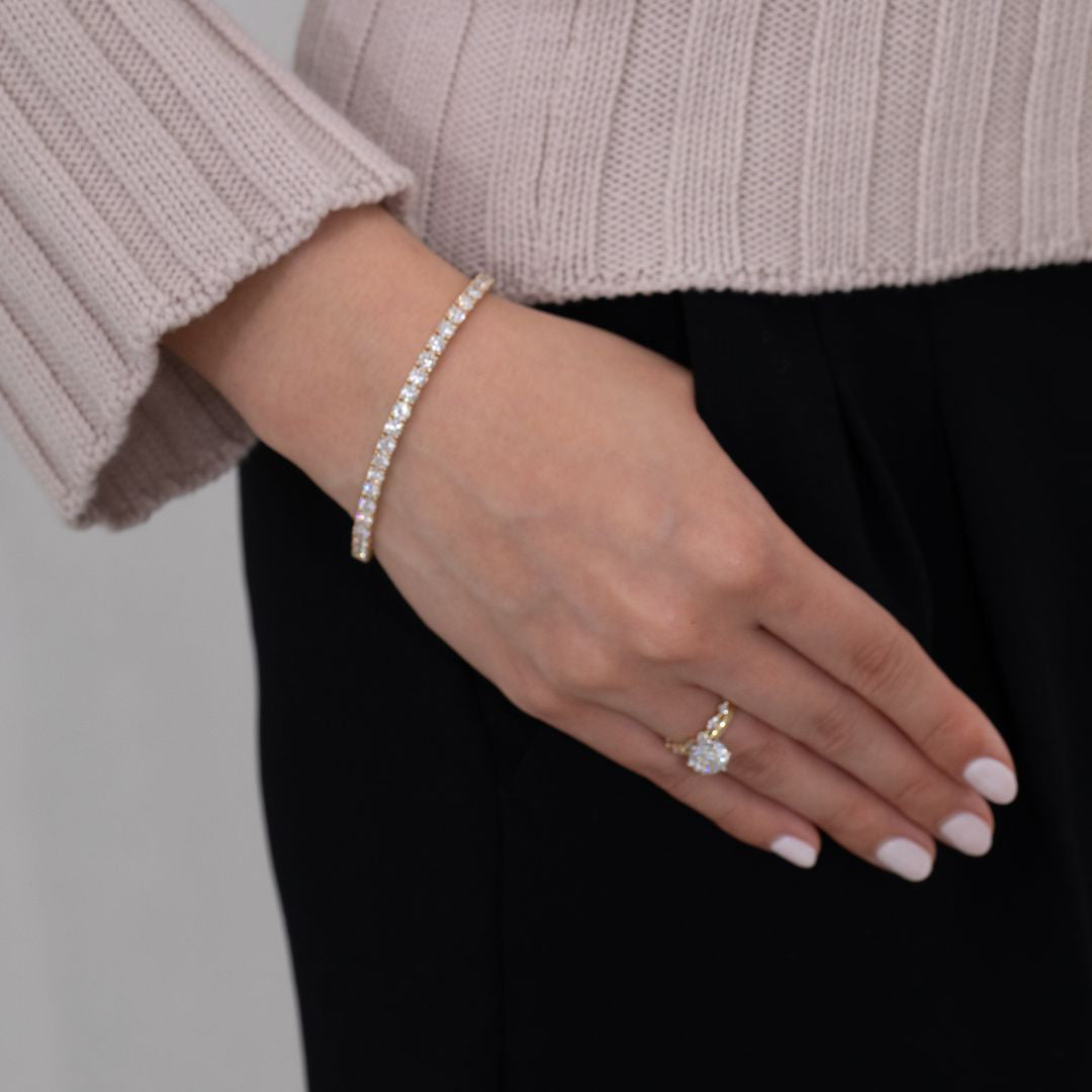 8ct Lab Diamond Yellow Gold Tennis Bracelet in 14k yellow gold