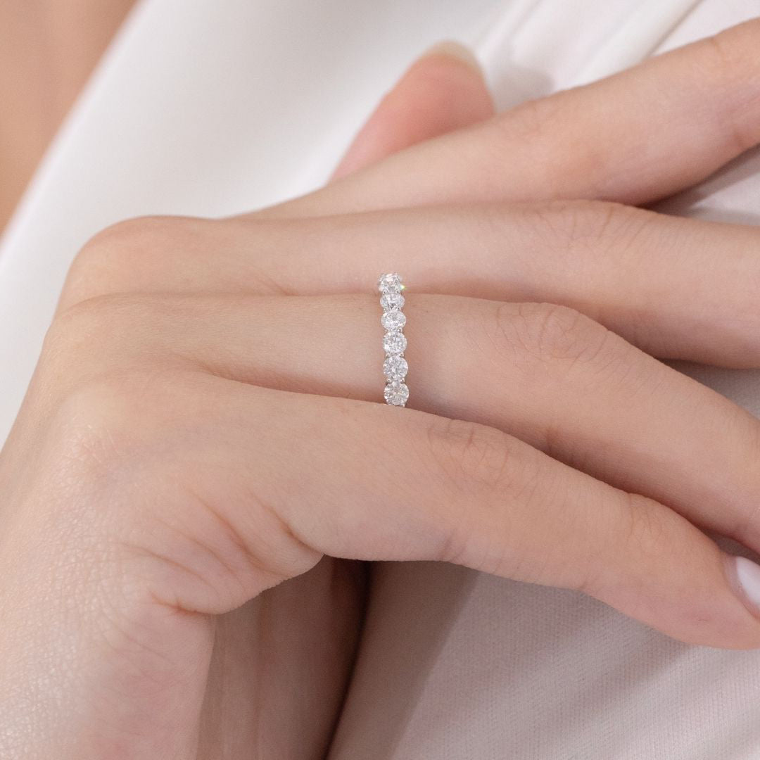 1ct Lab Grown Round Diamond Eloise Trellis Platinum 2.50mm Wedding Band