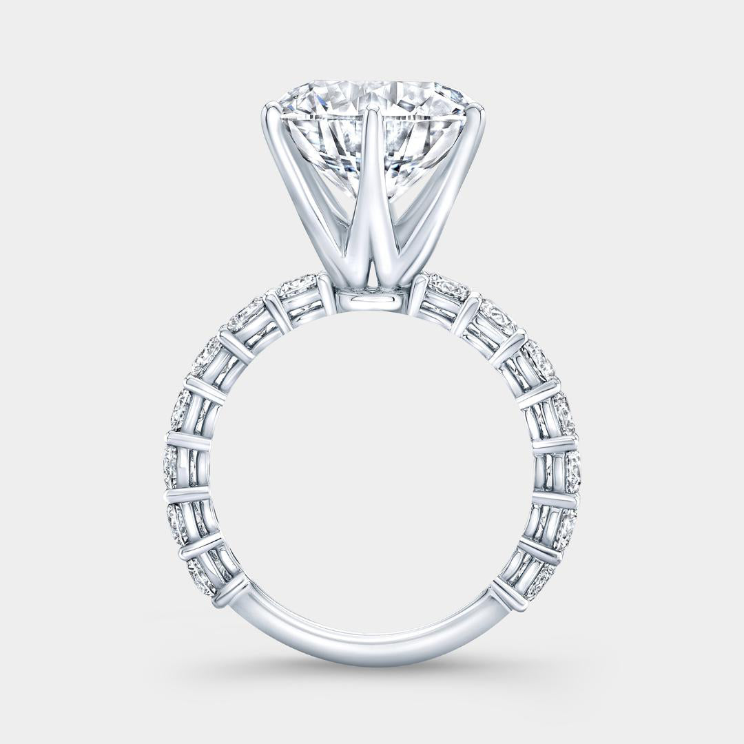 7ct Round Diamond Double Gallery Platinum Engagement Ring