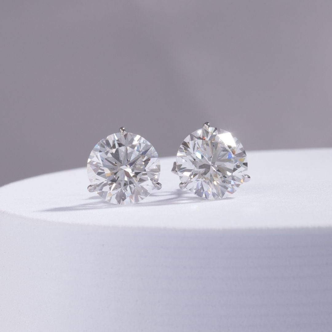 12ctw Lab Grown Round Diamond Stud Earrings in 14k white gold